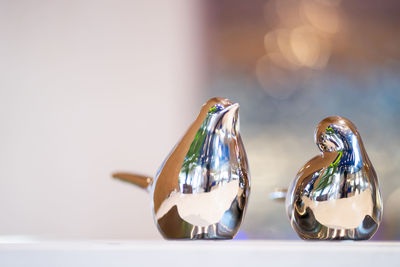 Close-up of christmas decorations on table