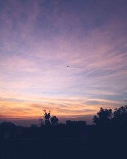 Silhouette trees against sky during sunset