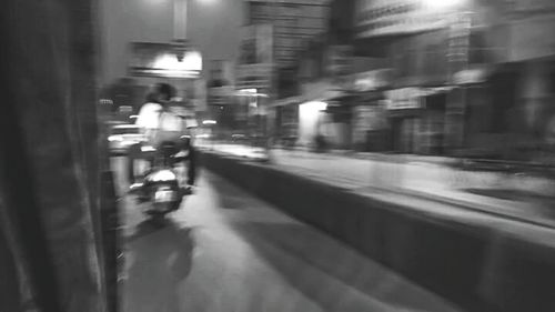 Blurred motion of city street at night