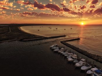 Scenic view of sunset over sea