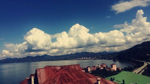 Built structure against cloudy sky