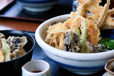 Close-up of food in plate on table