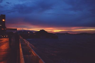 Scenic view of cloudy sky at sunset