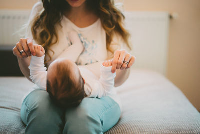 Close-up of woman with baby