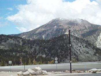 Snow covered mountains against sky