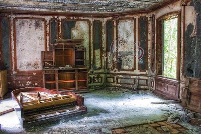Interior of abandoned building