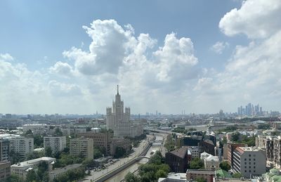 Aerial view of buildings in city