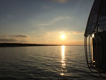 Scenic view of sea at sunset