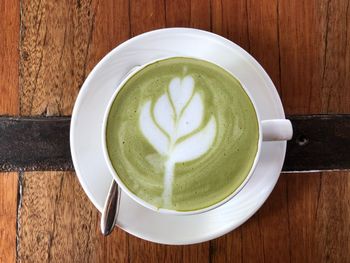 Directly above shot of coffee on table