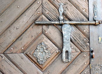 Close-up of old wooden door