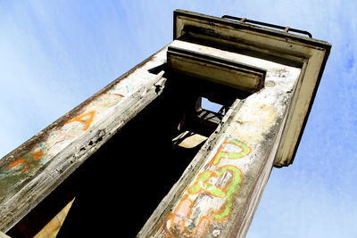 Low angle view of tower against sky