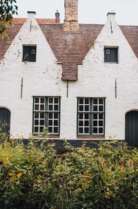 Low angle view of old flemish building