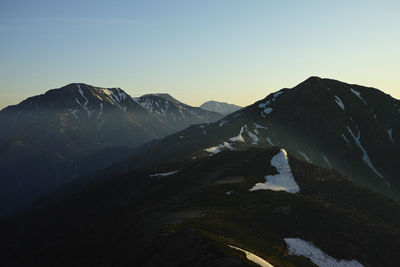Scenic view of snowcapped mountain against sky