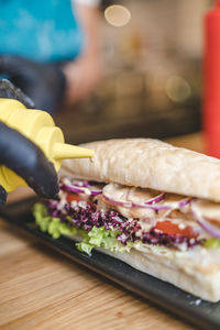 Close-up of food on table