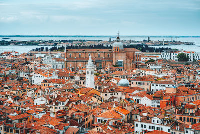 Aerial view of buildings in city