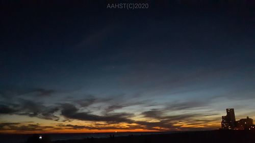 Scenic view of sea against sky at night