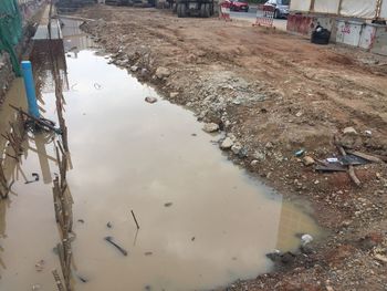 Puddle on road