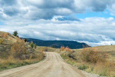 Empty road along countryside landscape