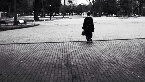 People walking on footpath