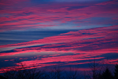 Scenic view of dramatic sky during sunset