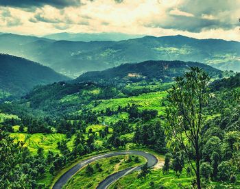 Scenic view of mountains against sky