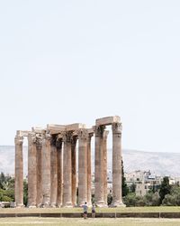 View of old ruins against clear sky