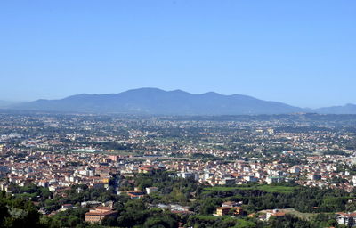 High angle view of townscape against sky