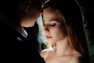 Close-up portrait of young woman