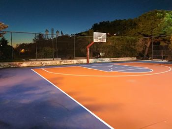 Scenic view of basketball hoop against sky