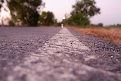 Surface level of road against sky