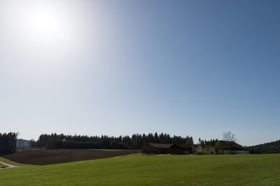 Scenic view of landscape against clear sky