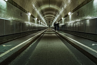 Interior of illuminated tunnel