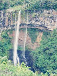 Scenic view of waterfall