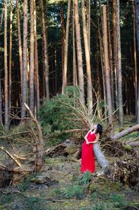 Woman in forest