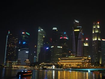 Illuminated city at night