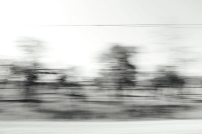 Blurred motion of train in city