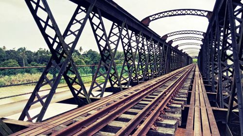 Railroad tracks in bridge