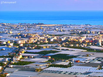 View of cityscape against clear sky