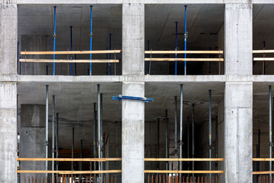 Low angle view of building at construction site