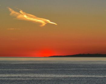 Scenic view of landscape at sunset