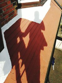 Close-up high angle view of shadow