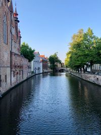 Canal amidst buildings against sky in city