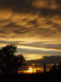 Scenic view of cloudy sky at sunset