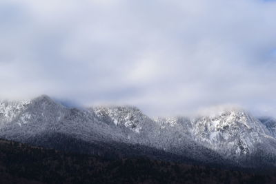 Snowcapped mountains against sky