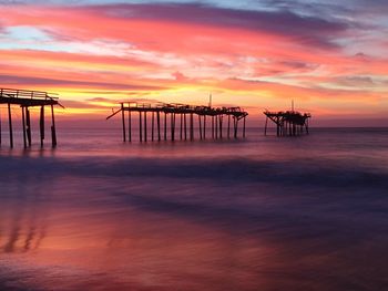 Scenic view of sunset over sea