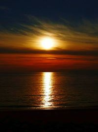 Scenic view of sea at sunset