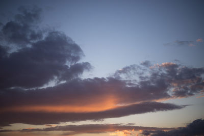 Low angle view of sky during sunset