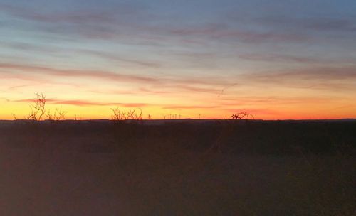 Scenic view of landscape at sunset