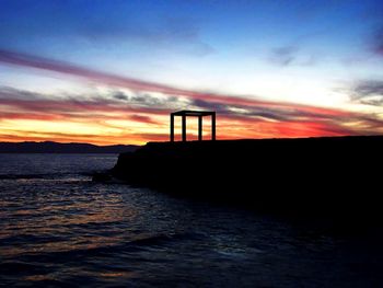 Scenic view of sea against sky at sunset