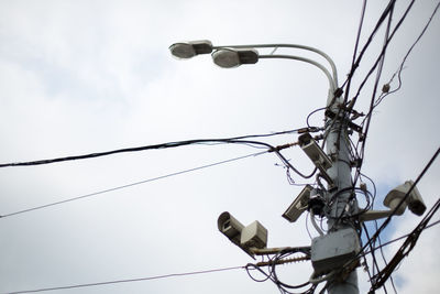 Security cameras mounted on street light